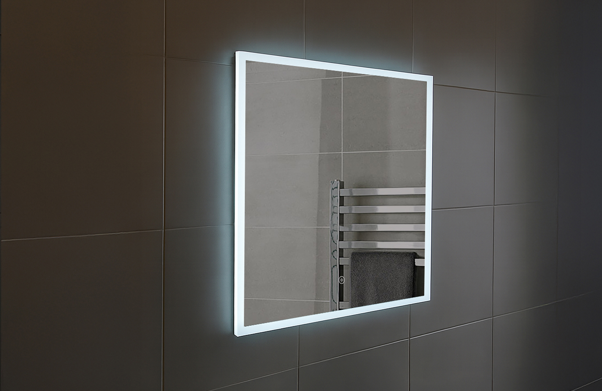 Square Edge lit Mirror 700h x 710 w